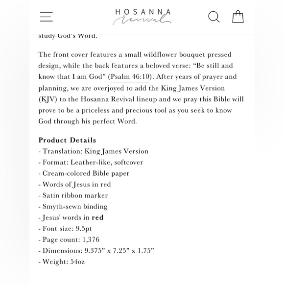 HOSANNA REVIVAL KJV LARGE PRINT BIBLE - Picture 4 of 7